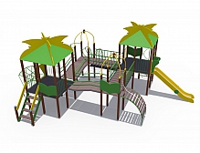ДИО 02101 Детский игровой комплекс серии джунгли "Маугли" с металлическим скатом Н-1500